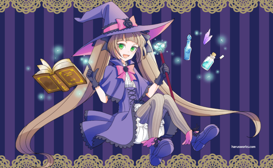 画像リンク 魔法使いの女の子 キャラデザイン